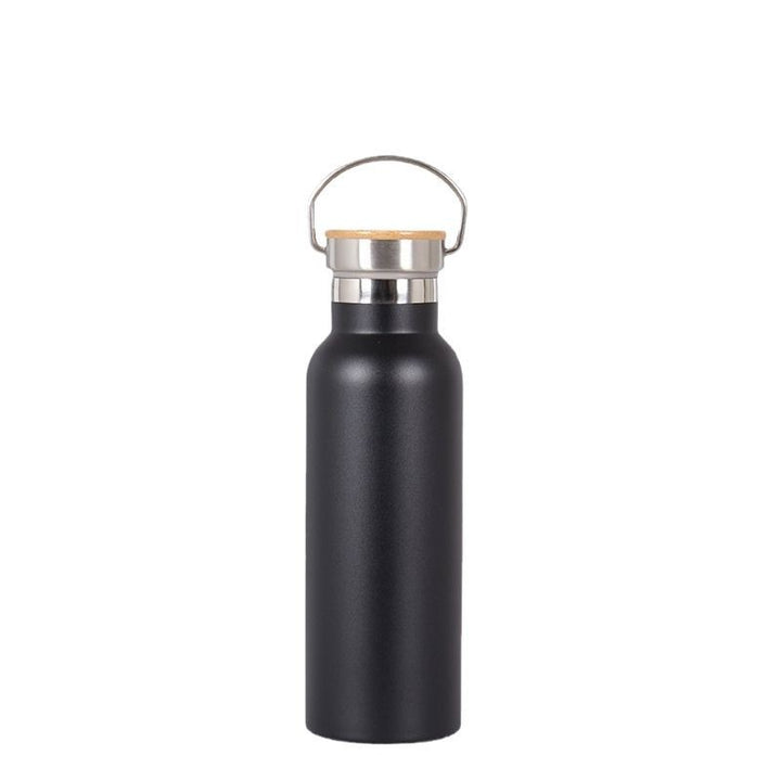 Women's Stainless Steel Water Bottle with Bamboo Lid and Carrying Handle Kalsten