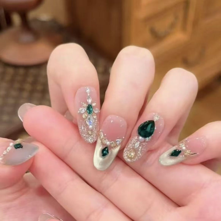 Decorative Gem-Embellished Press-On Nail Set Kalsten
