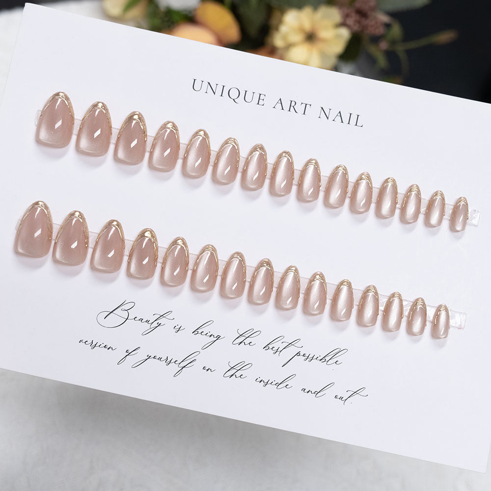 Elegant French Tip Gel Press-On Nails