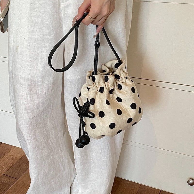 Polka Dot Drawstring Shoulder Bag Kalsten