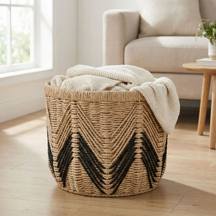 Handwoven storage basket made of natural materials Kalsten