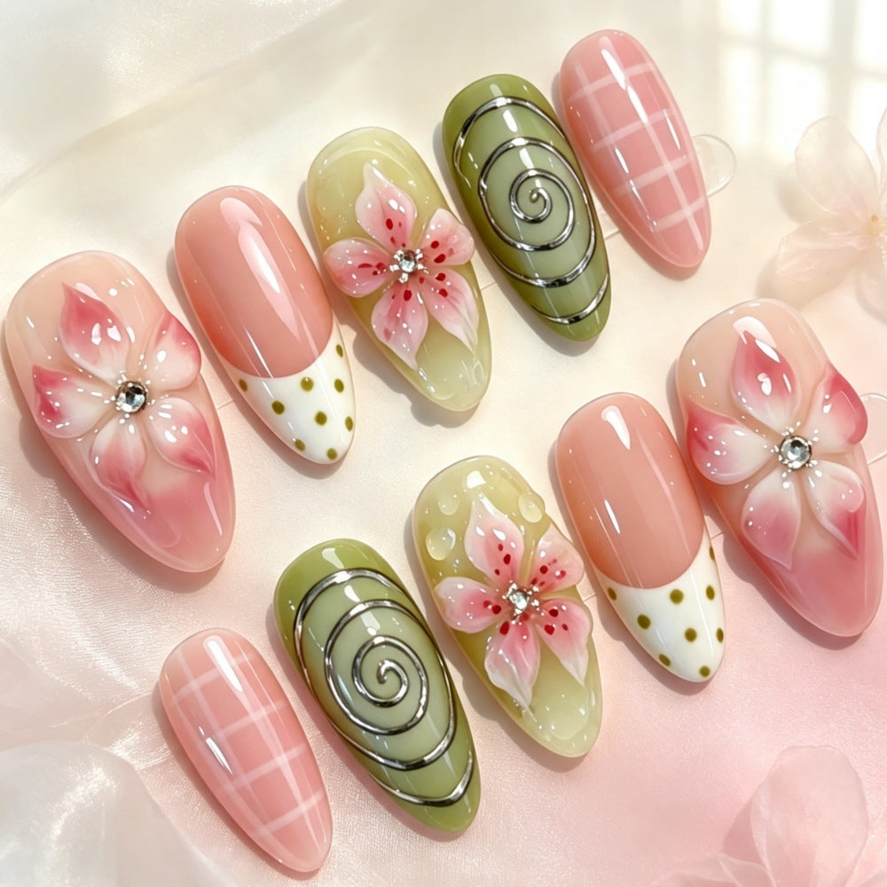 Artificial Nails in Floral Flower Design Kalsten