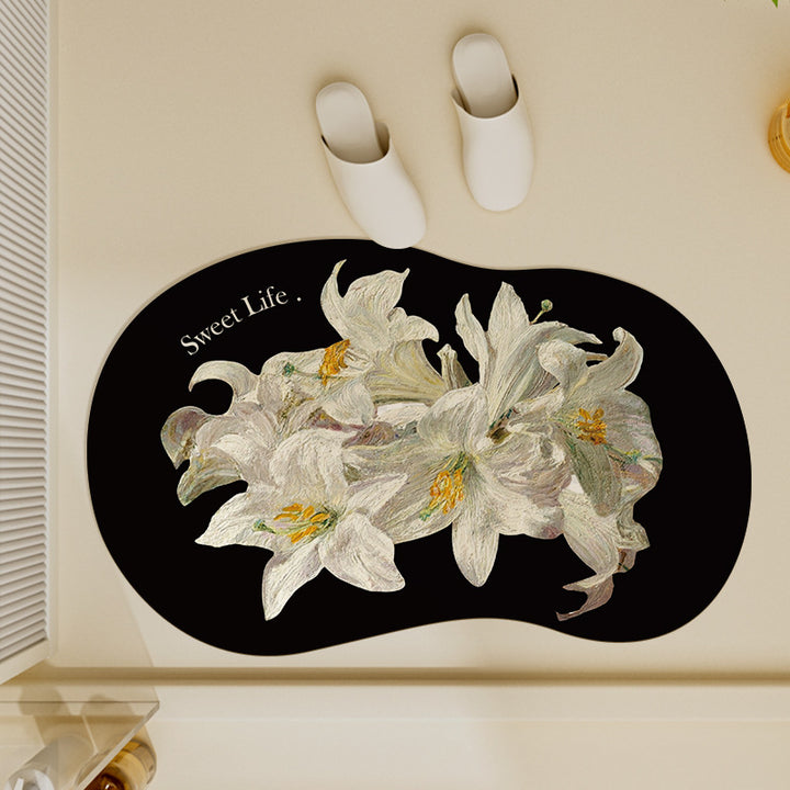 Floral-Inspired Decorative Bath Mat Kalsten