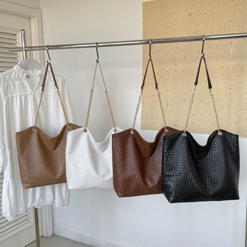 Elegant Textured Shopper Tote Bag