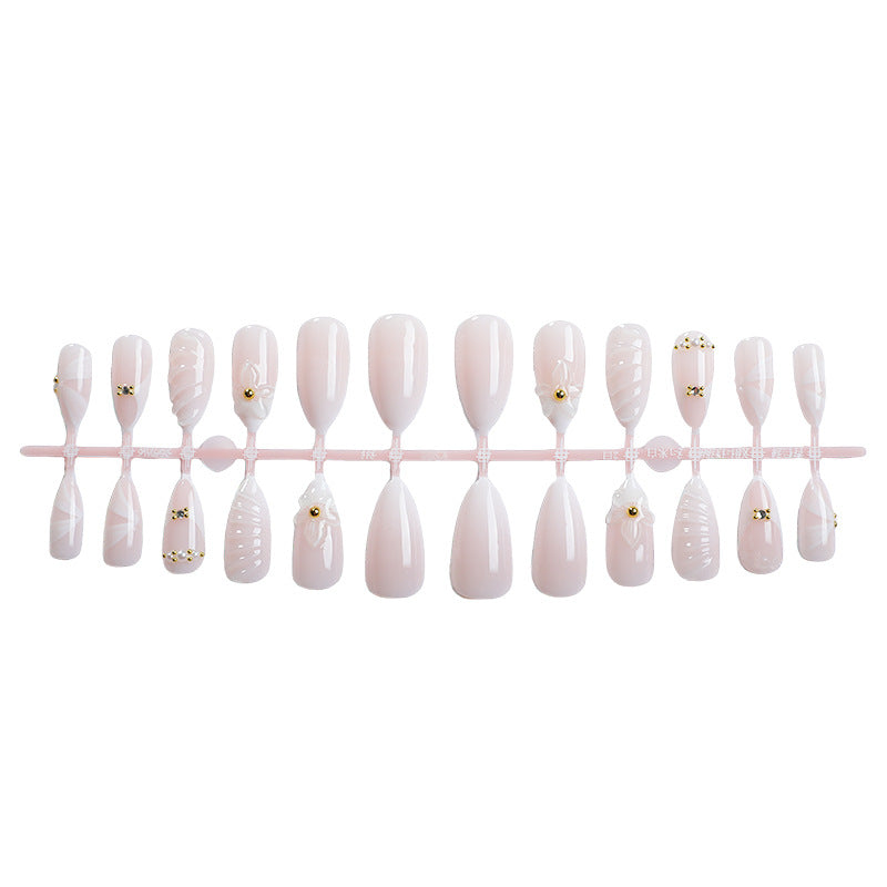 Decorative Nail Art Press-On Set with Floral and Gold Accents kalsten