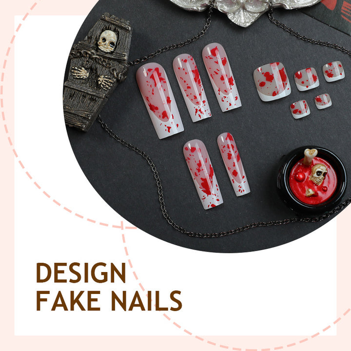 Acrylic nail set with creative speckles and elegant shape Kalsten