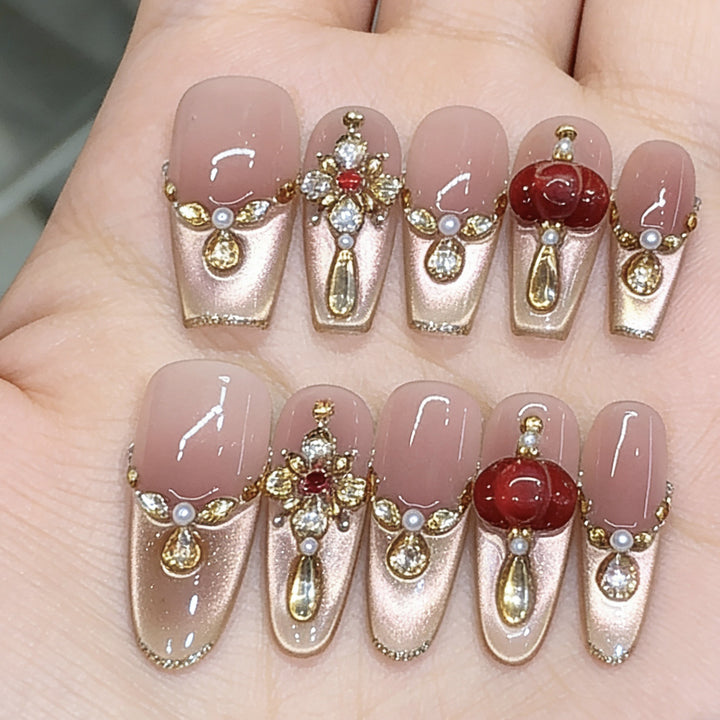 Elegant Artistic Press-On Nail Set Kalsten