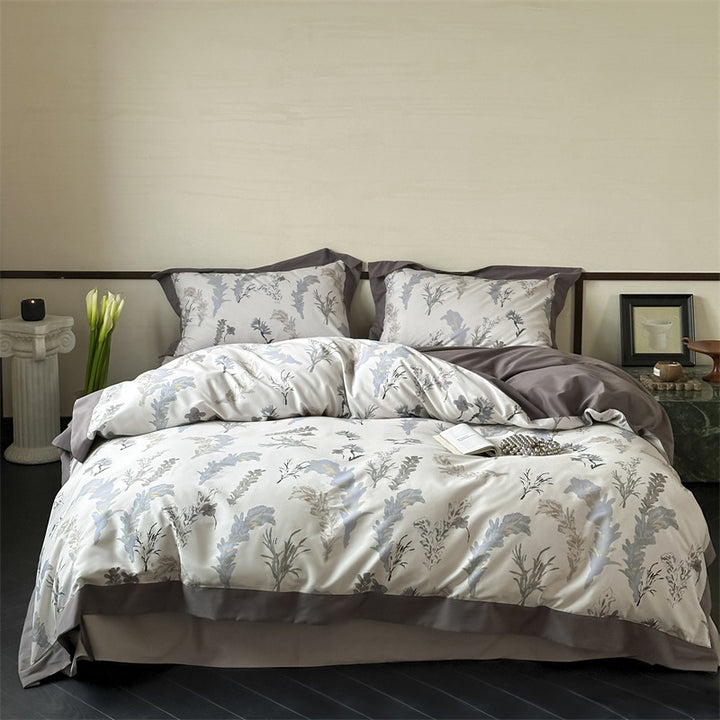 Luxurious cotton bed linen set with pixel rabbit pattern