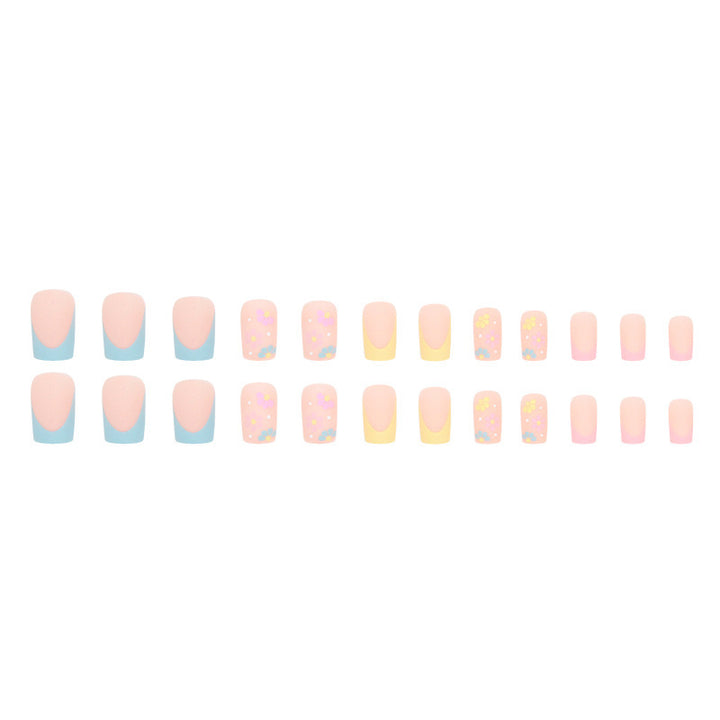 Floral Embellished Acrylic Nail Tips Kalsten