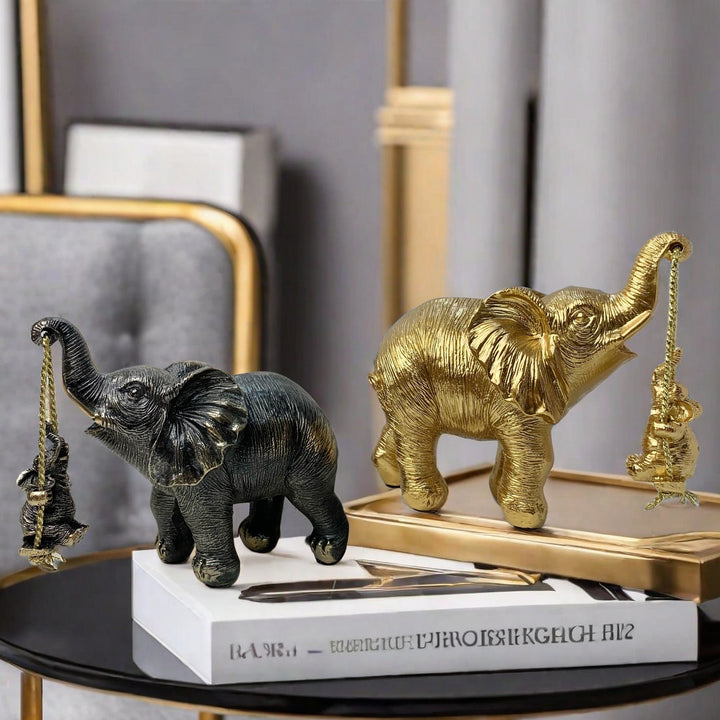 Decorative elephant figure with child Kalsten