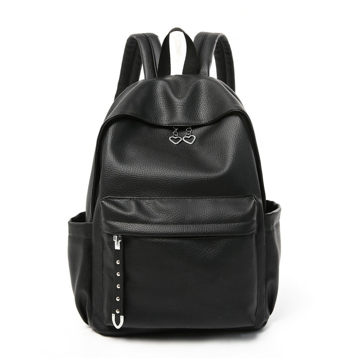 Contemporary Textured Leather School Backpack Kalsten