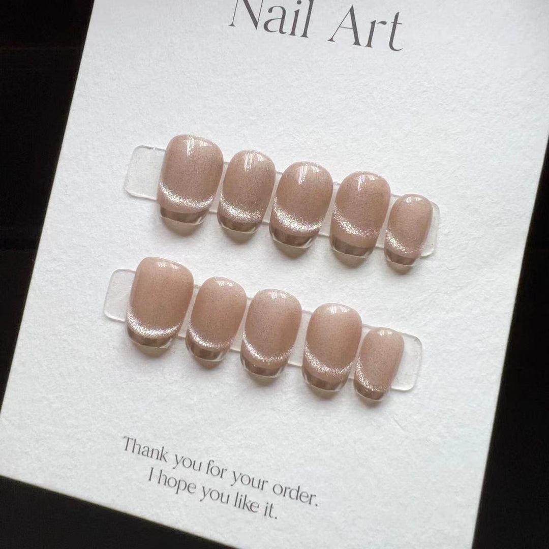 Elegant Press-On Nail Set with Sparkling Design Kalsten