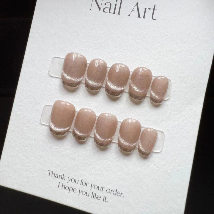 Elegant Press-On Nail Set with Sparkling Design Kalsten