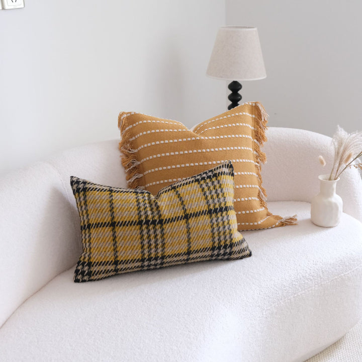 Plaid Pattern Decorative Cushion