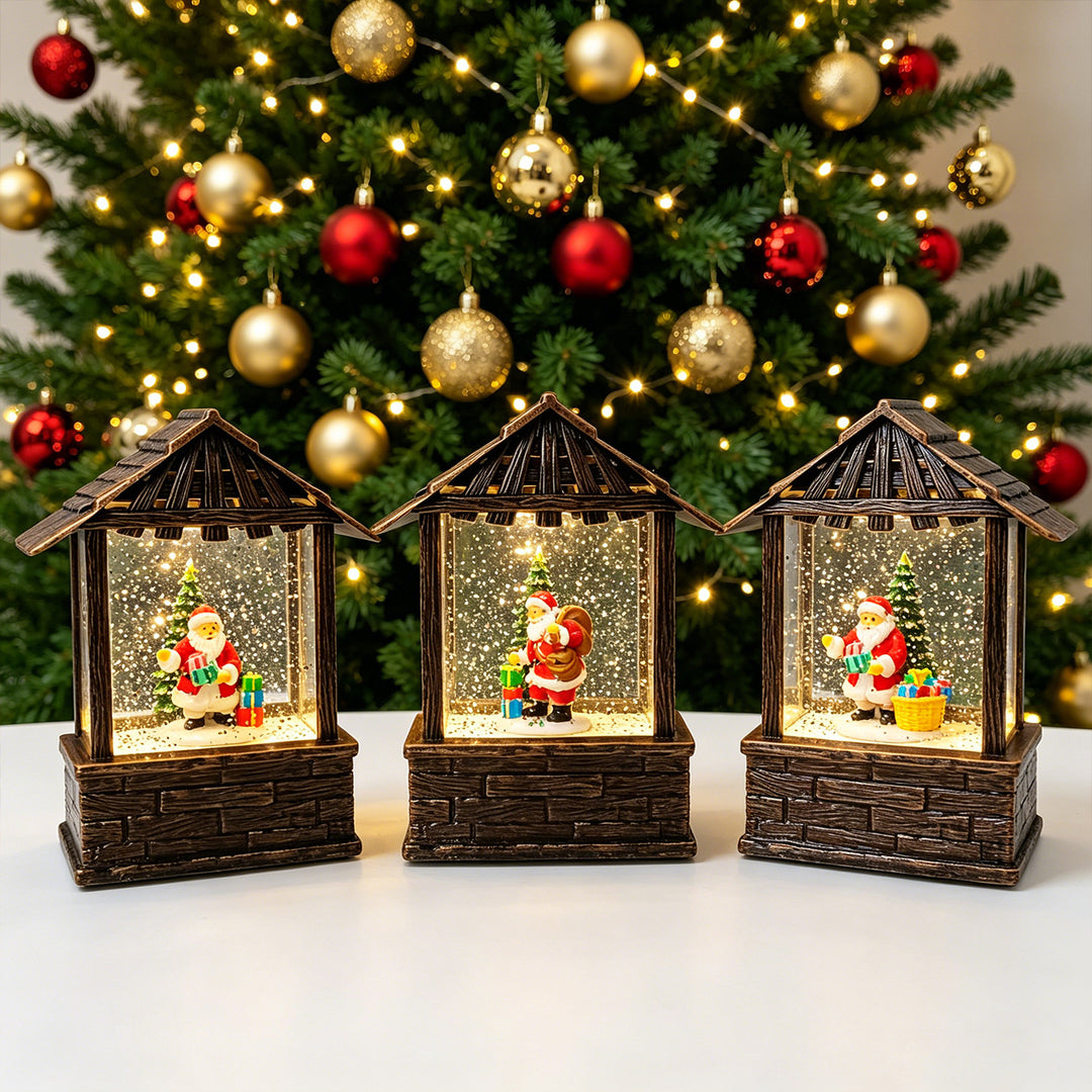 Christmas lantern with snow globe and LED lighting Kalsten