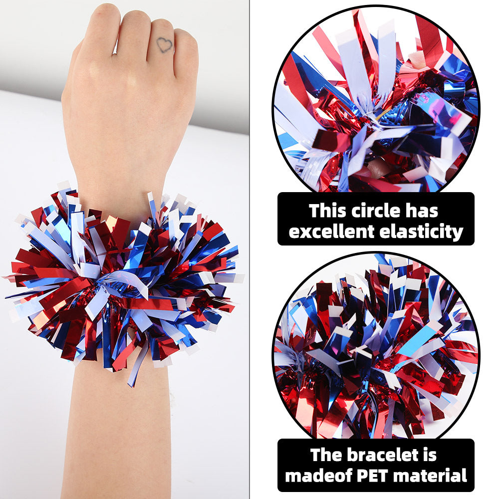 Unisex nan sparkling tinsel bracelet with elastic inner ring and voluminous tinsel finish Kalsten