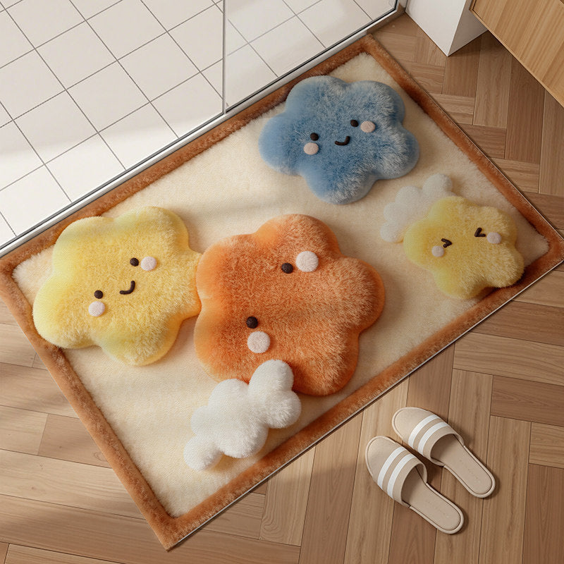 Plush Bear Pattern Bath Mat