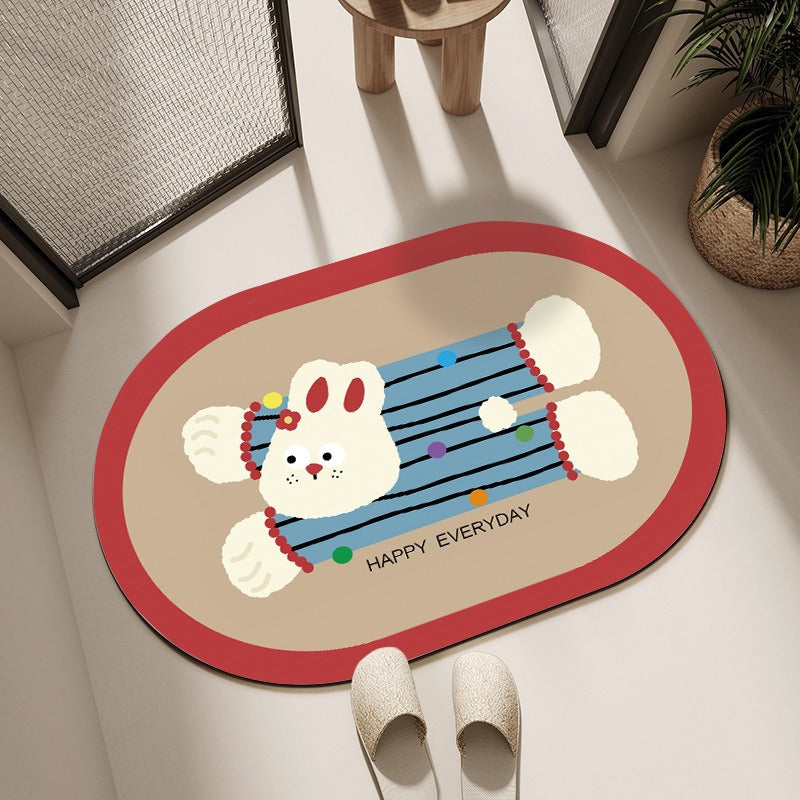 Playful Cartoon-Themed Bath Mat Kalsten