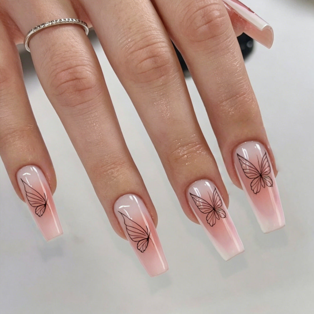Modern Style Artificial Nails with Butterfly Design Kalsten