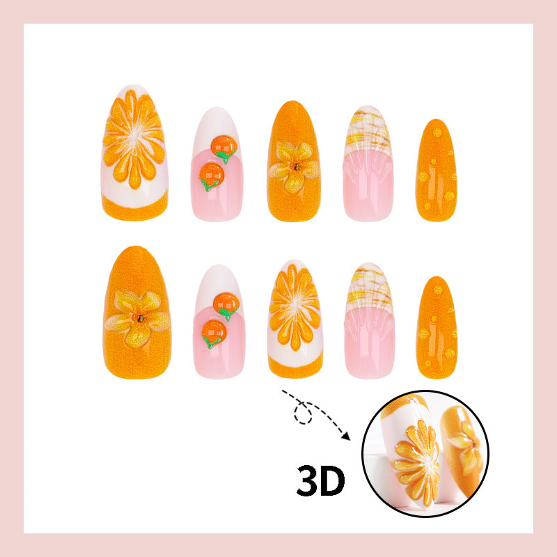Acrylic nail set with fruity motifs and glamorous accents Kalsten