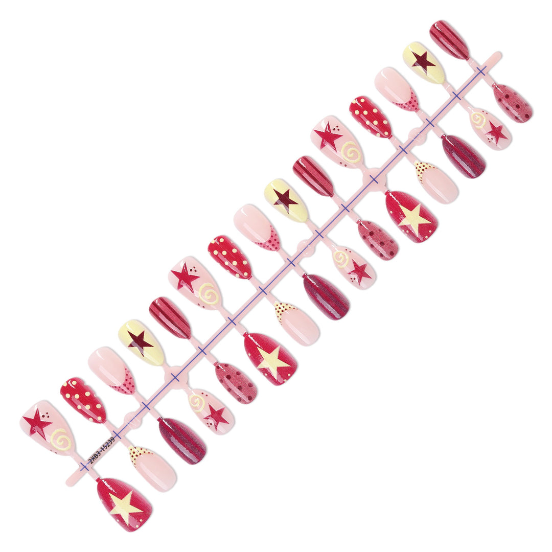 Nail art set with creative star and spiral motifs Kalsten