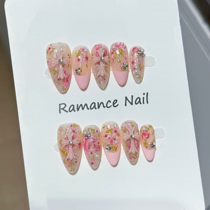 Floral Themed Press-On Nail Set Kalsten