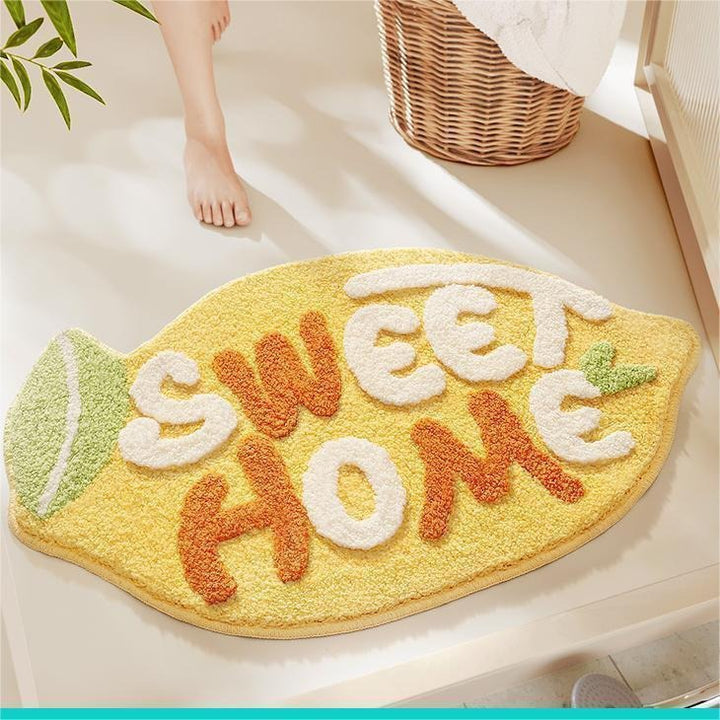 Plush Lemon Shaped  Bath Mat