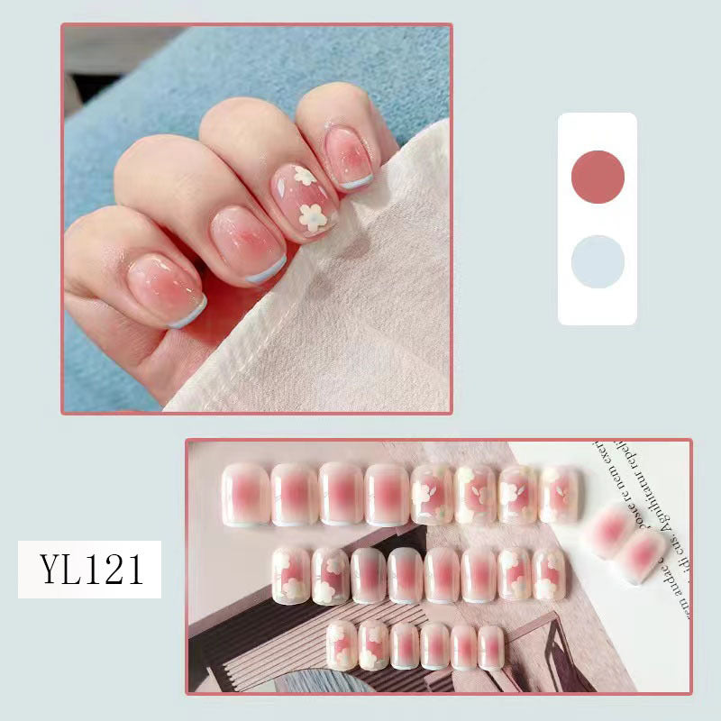 Artistic gel nails with delicate floral designs Kalsten