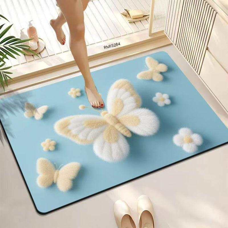 Decorative Butterfly Bath Mat Kalsten