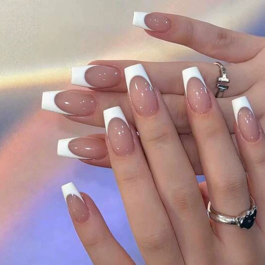 Elegant French Tip Pedicure Kalsten