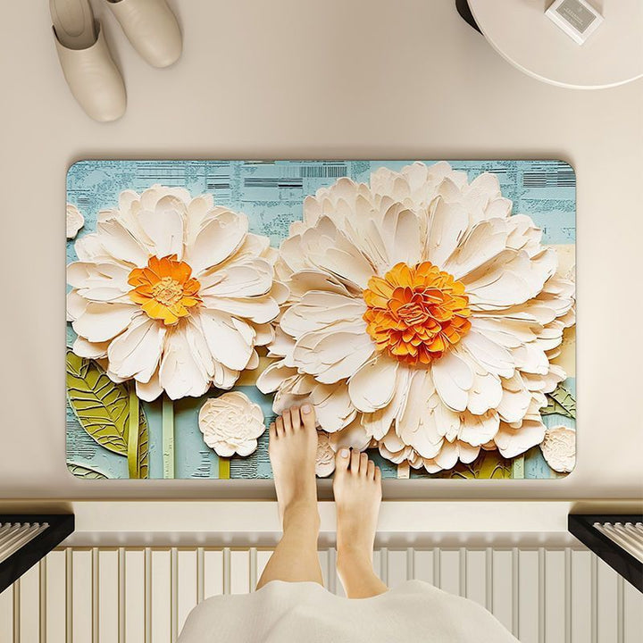 Floral Embossed Bath Mat Kalsten