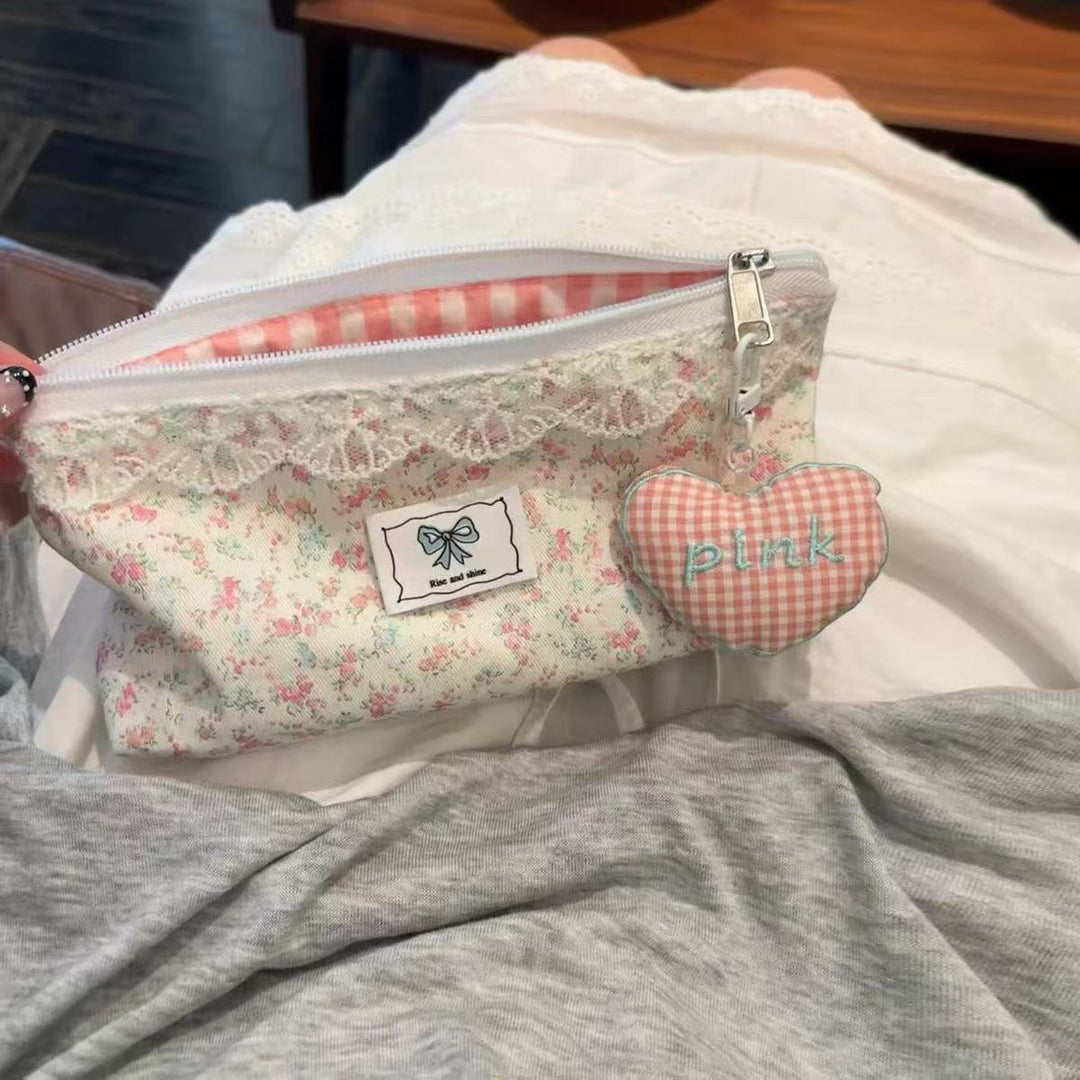 Floral Embellished Pencil Case