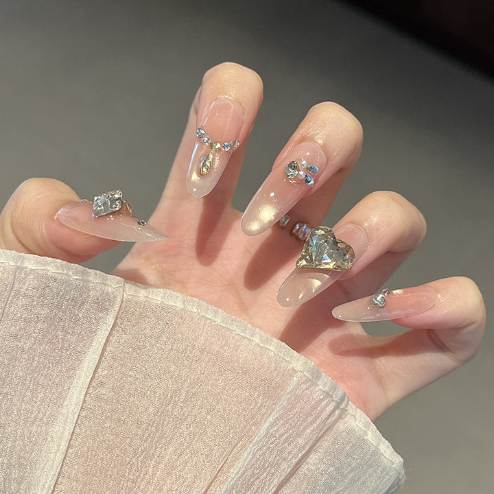 Premium Rhinestone-Embellished Nail Art Extensions Kalsten