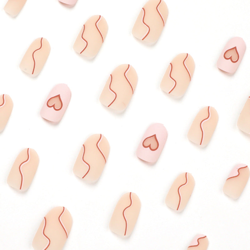 Artful Nail Extensions with Elegant Heart Design Kalsten