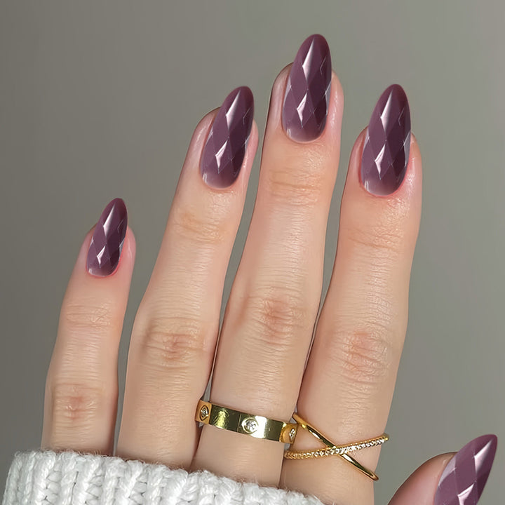 Premium Glossy Diamond-Shaped Press-On Nails Kalsten
