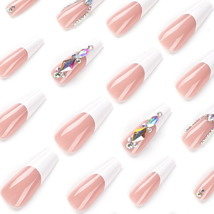 Acrylic nail set with elegant rhinestone decorations Kalsten