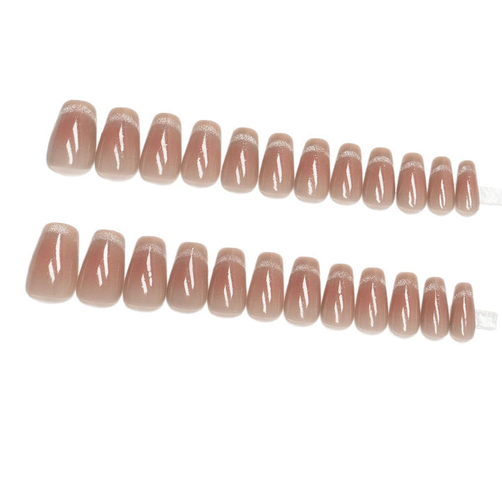 Nail set with elegant French design and sparkling accents Kalsten