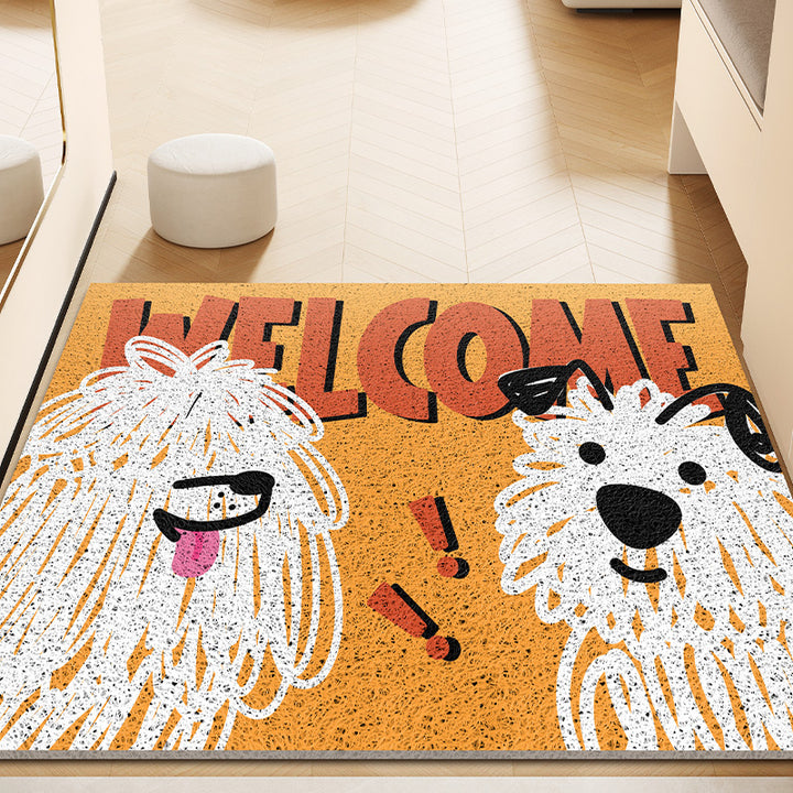 Cartoon Dog Themed Welcome Mat for Door
