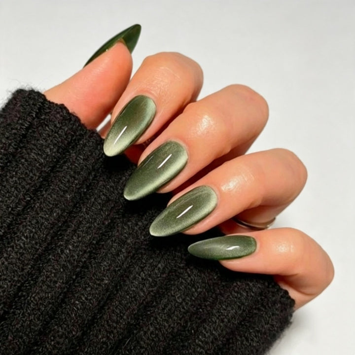 Stylish Glossy Almond-Shaped Press-On Nails Kalsten