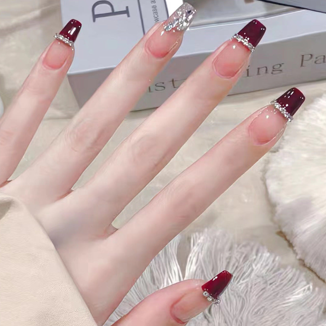 Rhinestone-Embellished Stiletto Press-On Nails Kalsten 1789085992