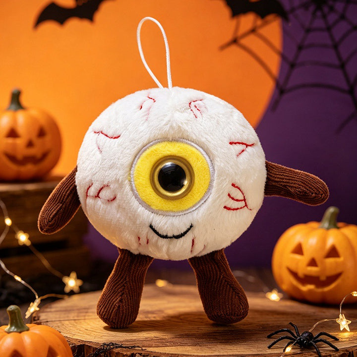 Plush Halloween pendant with large monocular and hanging loop