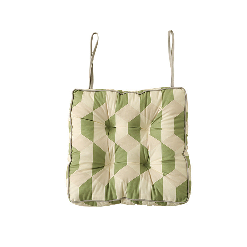 Padded chair cushion with ties and tufted seat Kalsten