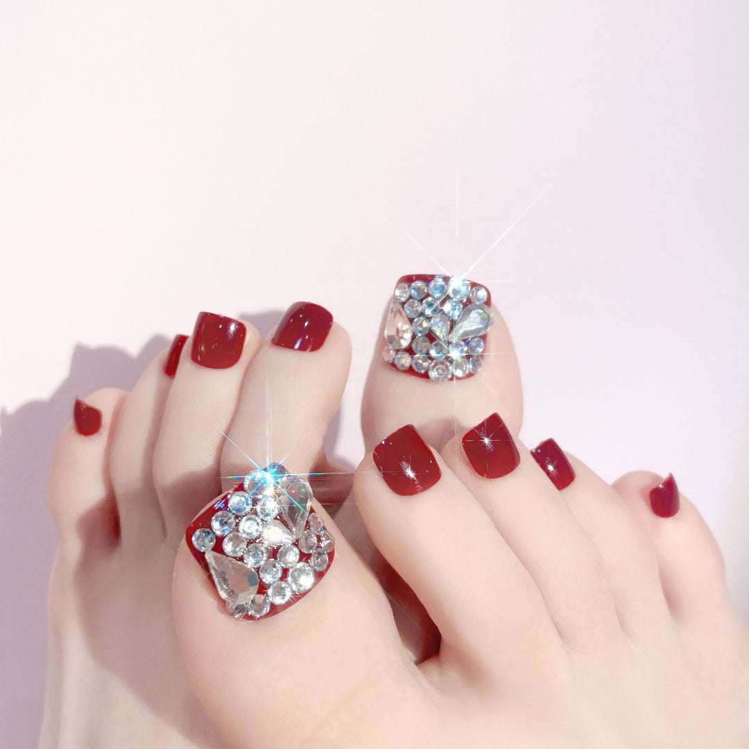 Decorative Rhinestone Press-On Toenail Set Kalsten