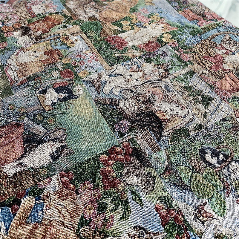 Cozy Cat Print Throw Blanket