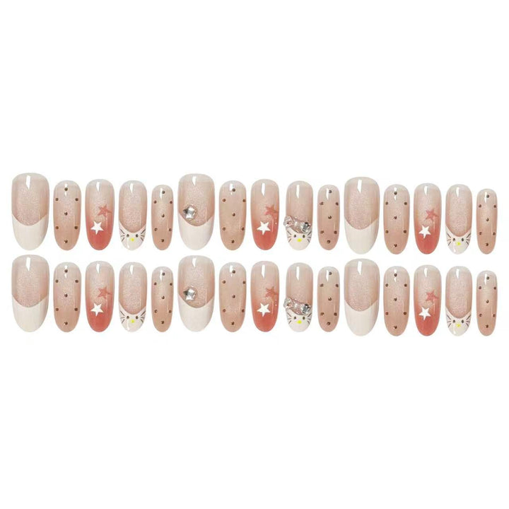 Acrylic nail set with elegant glitter accents Kalsten