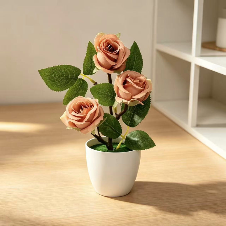 Elegant Artificial Rose Plant Arrangement for Home Decor