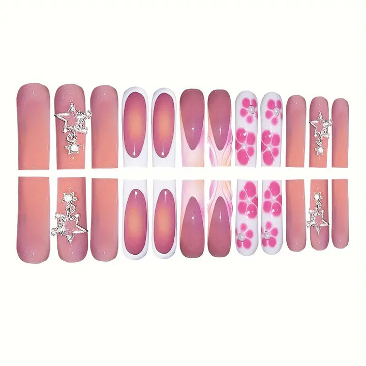 Artistic 3D Floral Press-On Nail Set Kalsten