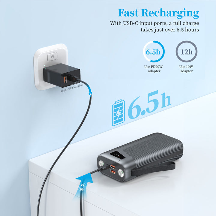 Powerful power bank with integrated LED lighting and fast charging function Kalsten