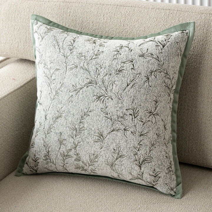 Embroidered Flower Motif Decorative Pillow