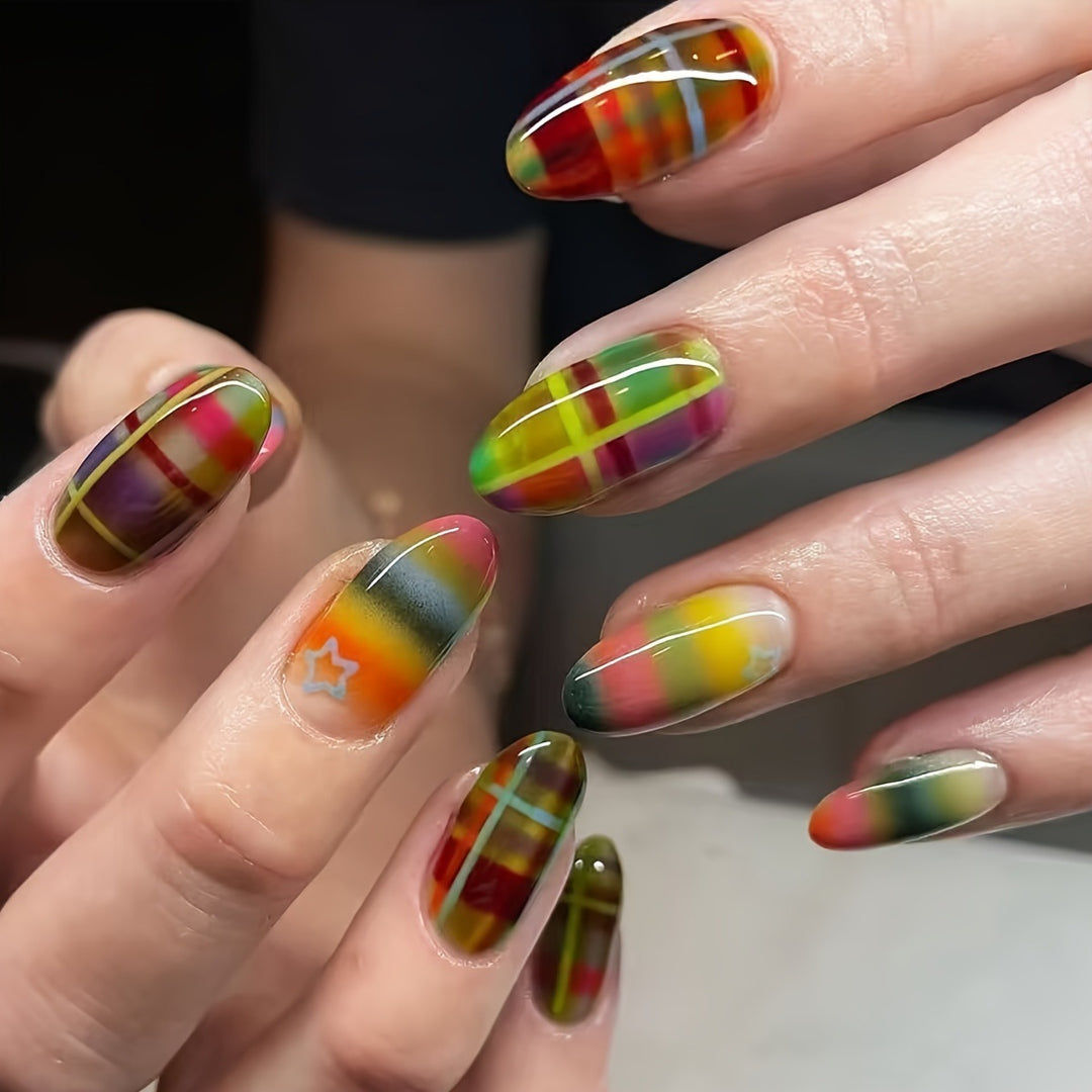 Artistic Plaid Nail Art Kalsten